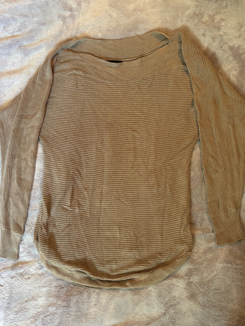 beige long sleeve rib dynamite sweater